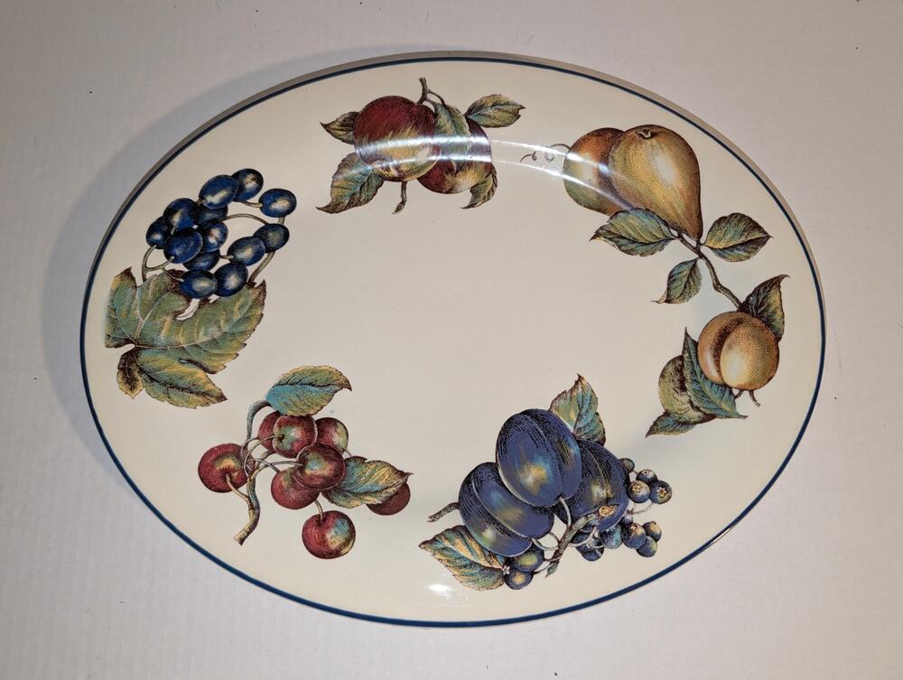 Pier1 England Angleterre 14" Macintosh Oval Serving Platter Dinnerware Fruit